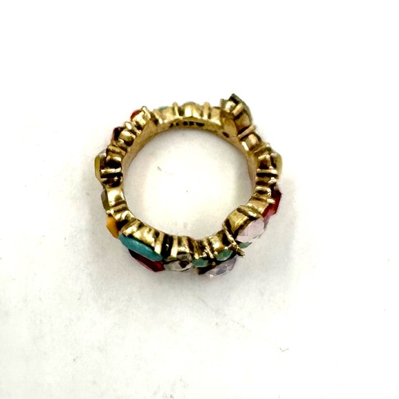 J. Crew Multi Rhinestone Ring Sz 6 Vintage - Picture 9 of 10